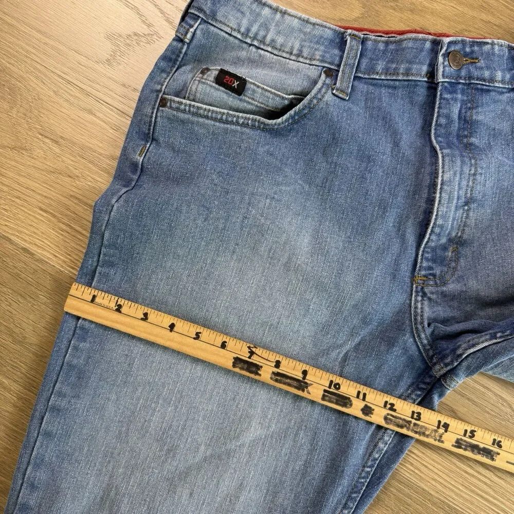 Wrangler Jeans Men 36x34 20X Style 01 Competition Relaxed Fit Flex Blue Denim
